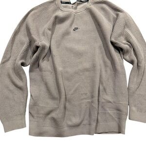 Nike Tech Pack Waffle Knit Crewneck Sweater XL Neutral Beige